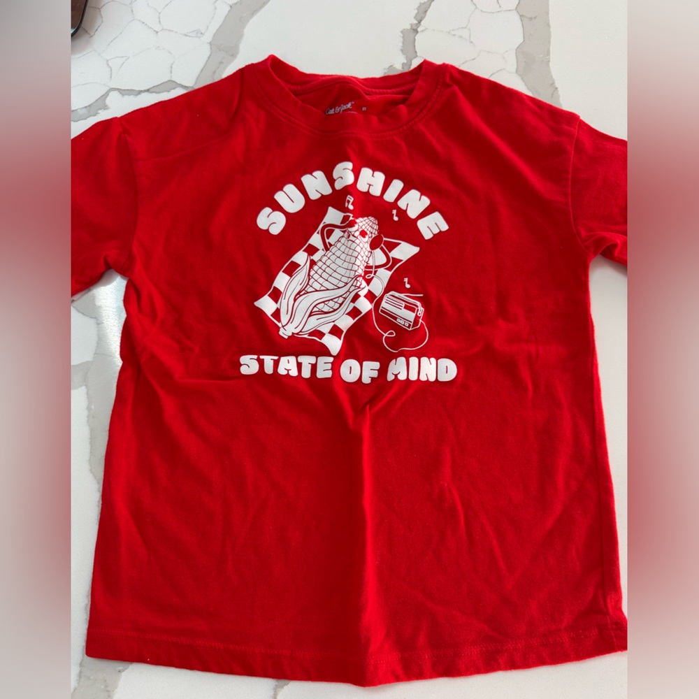 Cat & Jack Red 'Sunshine State of Mind' Short Sleeve Tee